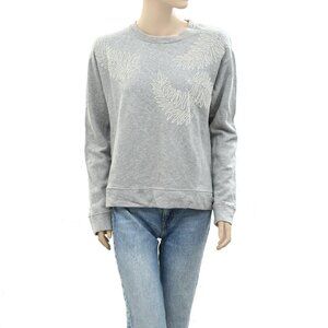Nice Things Paloma S Gray Sweatshirt Pullover Top Comfy Crew Neck M New 251115